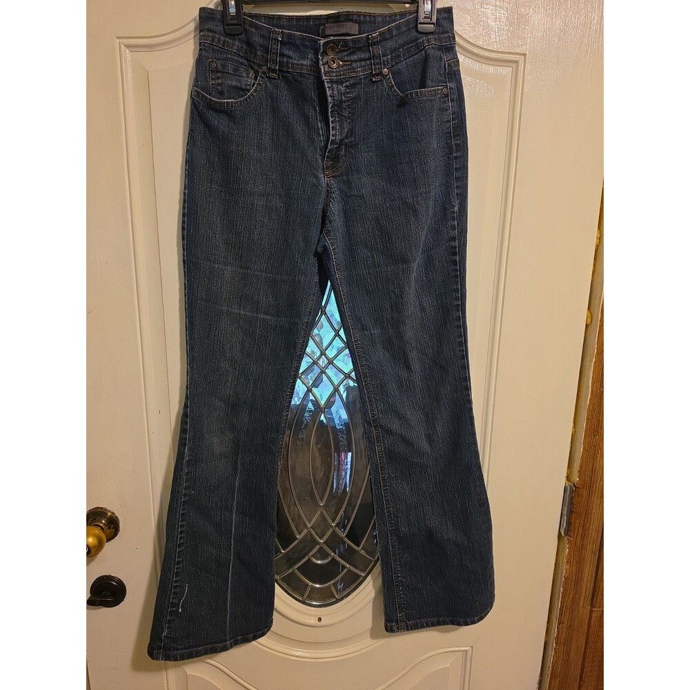 Nine West Jeans Women 8 Blue Denim Dark Wash Mid Rise Bootcut Pockets Casual